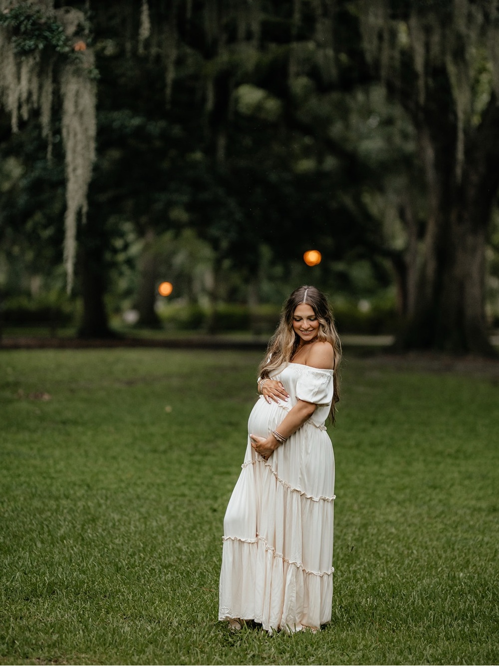 Vici Pale Cream Tiered Puff-Sleeve Maxi Dress